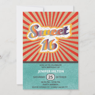 Invitation Cool plaisir typographie rétro doux 16