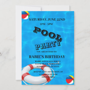 Invitation Cool Pool Party   Nage