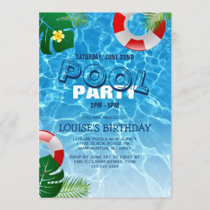 Invitations Faire Part Cartes Pool Party Zazzle