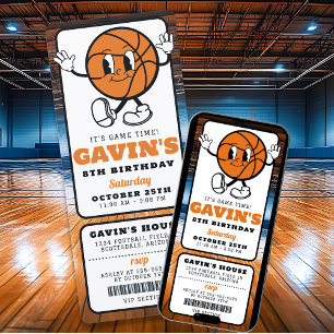 Invitation Cool Retro Basketball Billets Sport Anniversaire