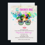 Invitation Cool Shades<br><div class="desc">Une invitation unique avec une fille de glamour avec de grandes lunettes de soleil. Idéal pour une invitation à l'anniversaire ou une soirée bachelorette. La carte est facile à customiser avec votre libellé, police, couleur de police, options de forme de papier et choix de six types de papier. Pas exactement...</div>