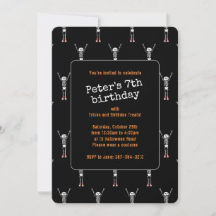 Invitation Cool Skeleton Halloween fête d'anniversaire