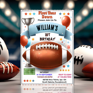 Invitation Cool Sports garçons billet Football 1er anniversai