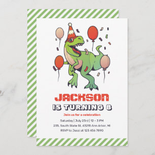 Invitation Cool T-Rex Dinosaur Parti Anniversaire de enfant
