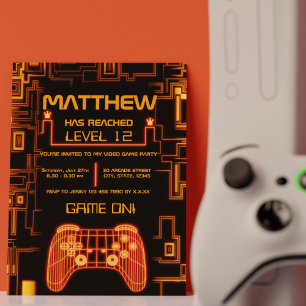 Invitation Cool Tendance Boy Console Contrôleur Gamer Anniver