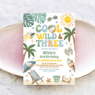 Invitation Cool Wild & Three Summer Beach 3e Anniversaire