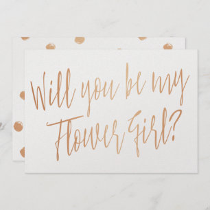 Invitation Cooper moderne "Serez-vous ma fille de fleurs ?