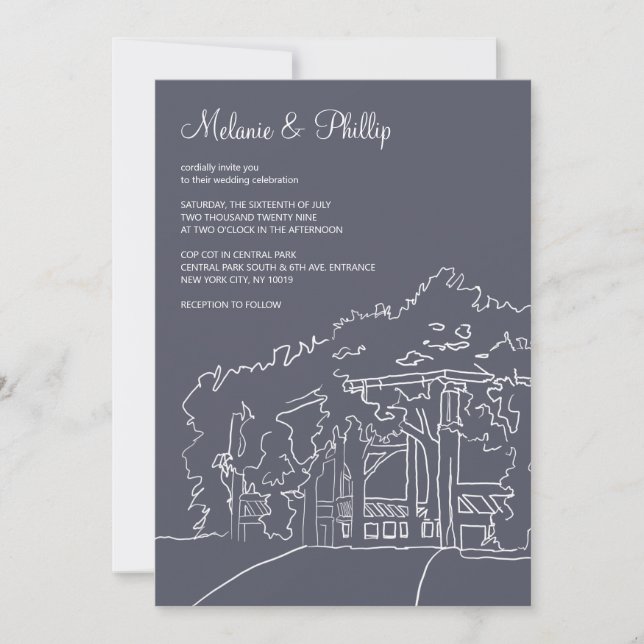 Invitation Cop Cot Central Park Mariage (Devant)