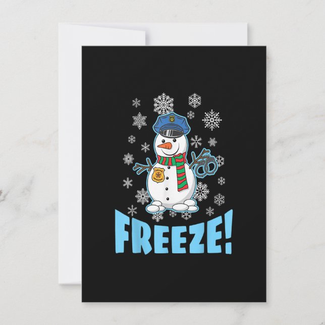 Invitation Cop Snowman, Vilain Noël Pour Hommes Femmes, Drôle (Devant)