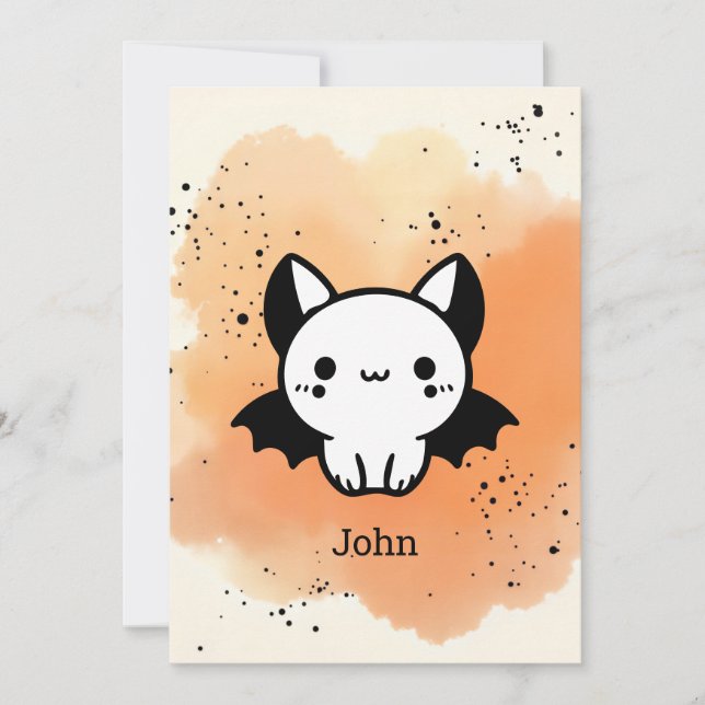 Invitation Copain Chauve-souris Adorable - Art de Nursery Min (Devant)