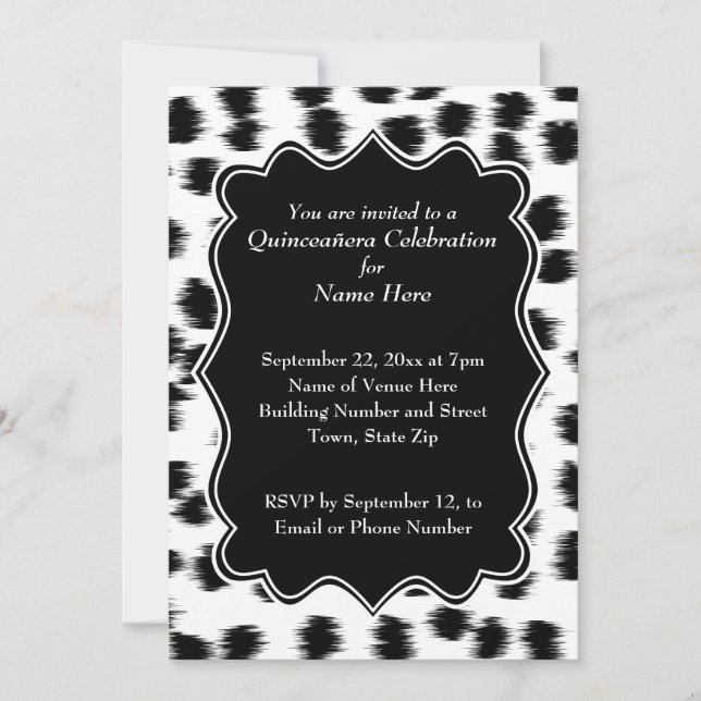Invitation Copie dalmatienne Quinceanera de motif de taches (Devant)