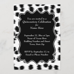 Invitation Copie dalmatienne Quinceanera de motif de taches
