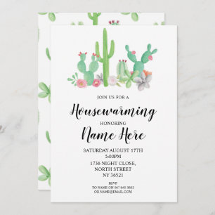 Invitation Copie d'aquarelle de cactus d'invitation de partie