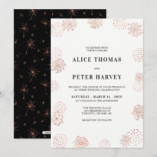 Invitation Copper & Black   Cérémonie de mariage chic moderne