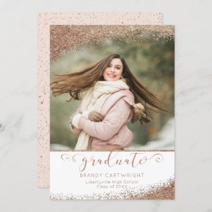 Invitation Copper Blush Gold Parties scintillant Élégant Scri