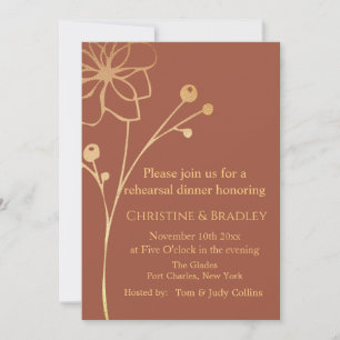Invitation Copper & Gold Photo QR Code Répétition