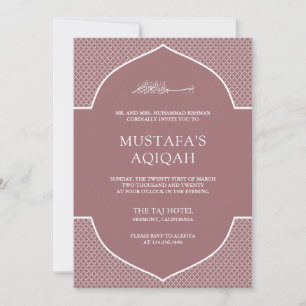 Invitation Copper Rose Marocain Islamique Musulman Aqiqah