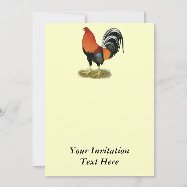 Invitation Coq à roulettes (Devant)