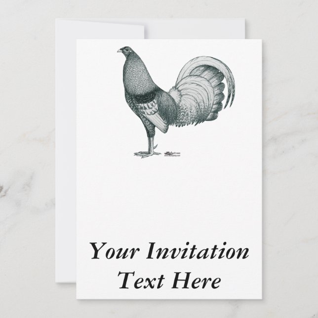 Invitation coq de combat Crele ou Dom (Devant)