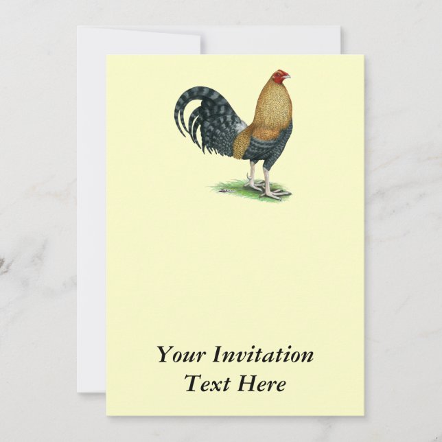 Invitation Coq de combat : Dom ou Crele (Devant)