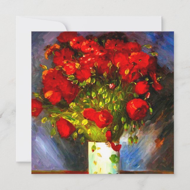Invitation Coquelicots rouges de Van Gogh (Devant)
