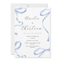 Coquette 13ème Fille Bleue Bow Élégant Ruban