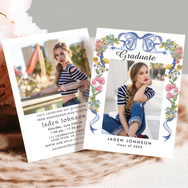 Invitation Coquette 2 PHOTO de la soirée de graduation tendan (Créateur téléchargé)