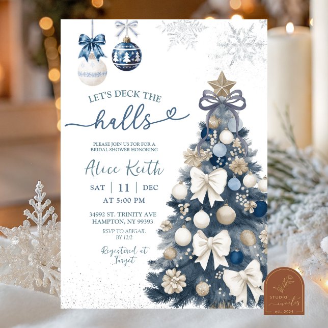 Invitation Coquette Arc-en-ciel Bleu Fête de Mariage d'Hiver  (Créateur téléchargé)