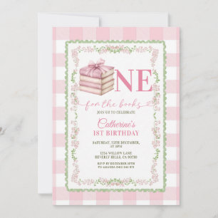 Invitation Coquette Arc-en-ciel Rose One for the book 1er ann