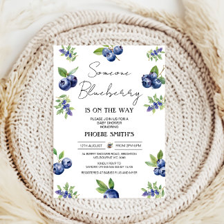 Invitation Coquette Berry Baby shower de bleuets doux