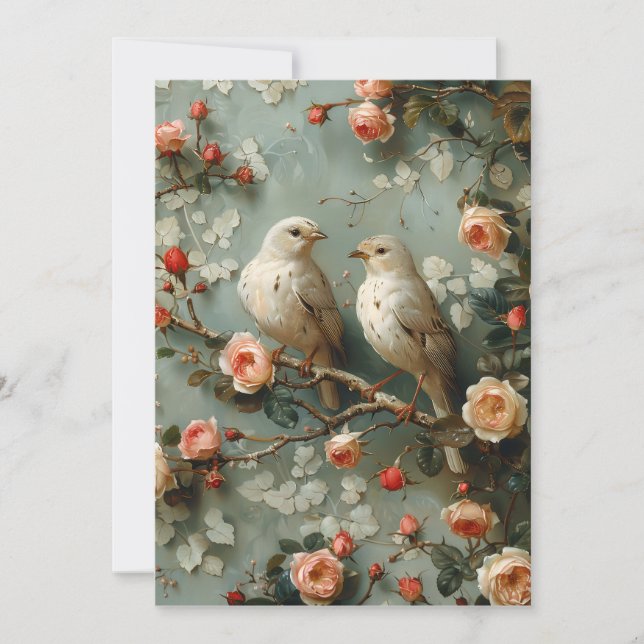 Invitation Coquette Birds Floral (Devant)