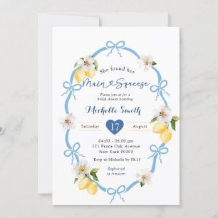 Invitation Coquette bleue Bow Citron bleu Squeeze principal