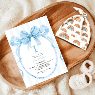 Invitation Coquette bleue mignonne 1er anniversaire