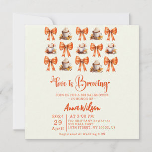 Invitation Coquette bow fall L'amour brasse du café Orange