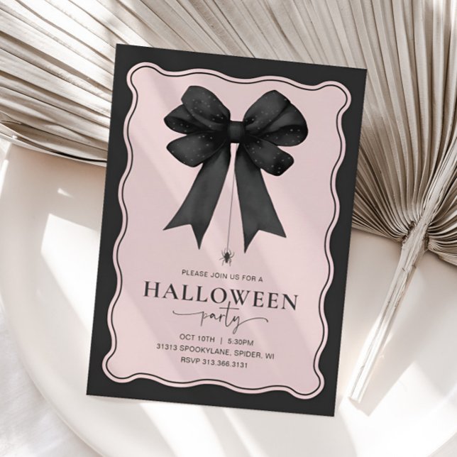 Invitation Coquette Bow fête d'Halloween adulte (Coquette Bow Halloween Party Invitation)