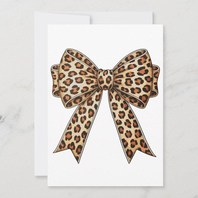 Invitation Coquette Bow Leopard Cheetah Sublimation (Devant)