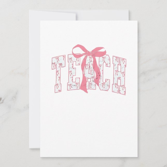 Invitation Coquette Bow Pencil Design Enseignants Enseignants (Devant)