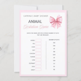 Invitation Coquette Bow rose - Nom modifiable, 5x7