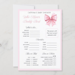 Invitation Coquette Bow rose - Nom modifiable, 5x7