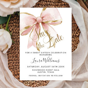 Invitation Coquette Bow Save The Date Douze Ans