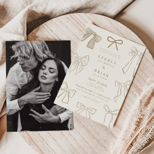 Invitation Coquette Bows Sable