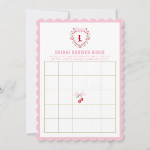 Invitation Coquette Cherry Fête des mariées Jeu de Bingo