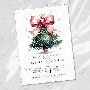 Invitation Coquette Christmas Tree Bow Engagement Party