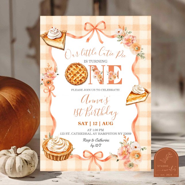 Invitation Coquette Cottage Cutie Pie Anniversaire (Créateur téléchargé)