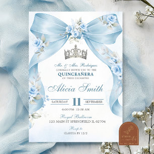 Invitation Coquette Couronne Fleurie Quinceanera B