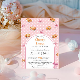 Invitation Coquette Cutie Pie Sweet Pink Bow Baby shower
