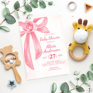 Invitation Coquette de la chèvre rose vif moderne bébé fille