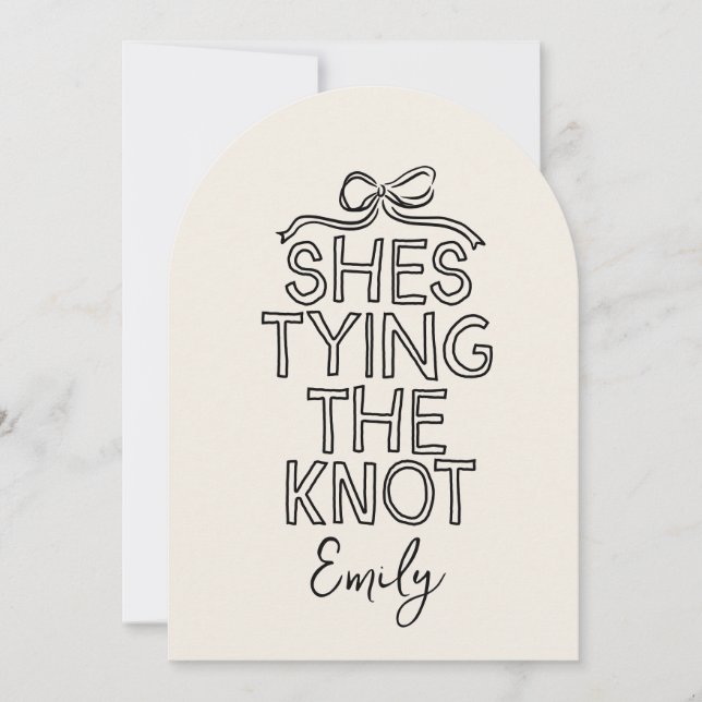 Invitation Coquette fantaisie noeud à nouer douche nuptiale (Devant)