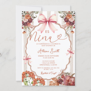 Invitation Coquette florale Baby shower espagnol Es Nina