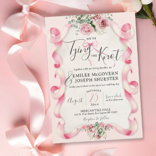 Invitation Coquette Florale Bow rose Cute Vintage Wedding